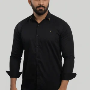 Black Party Wear Shirt, Stylish Men Cotton Shirt