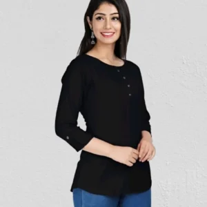 Premium Black Cotton Elegant Women's Top