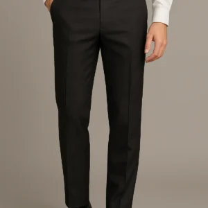 Black Trendy Premium Classic Checkered Slim-Fit Trousers (Cotton)